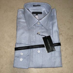 NEW Jhane Barnes WH/BL/Navy Design Dress Shirt
